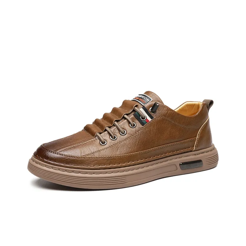 Poitulas Casual Shoes Men Low Top Black/Brown-6