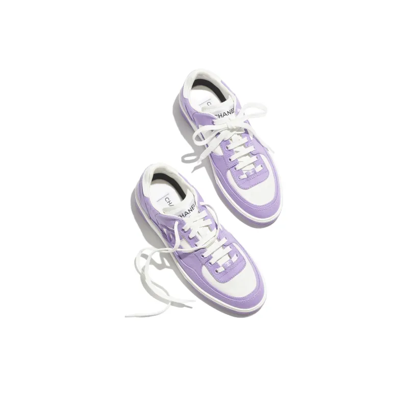 CHANEL Low Top Skateboard Shoes Women's Light Purple-8