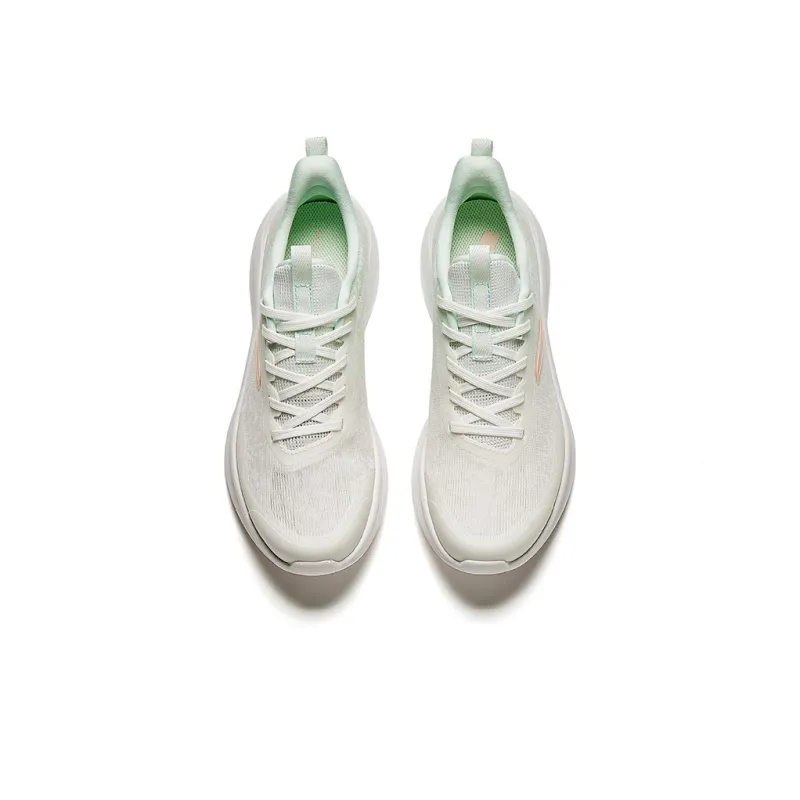 Anta Cushioning, Abrasion Resistant, Breathable, Lightweight Low Top Long Distance Running Shoes Women's White Green-2