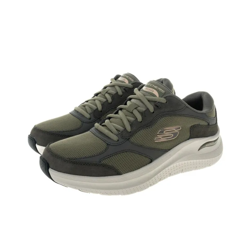 Skechers Arch Fit Series Cushioning, Wear Resistant Low Top Casual Shoes Men's Green-1