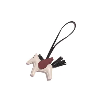 HERMES Lambskin Pendants Unisex White