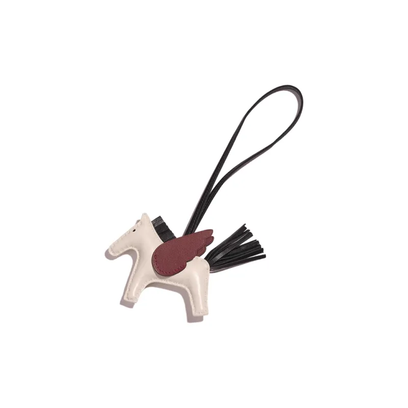 HERMES Lambskin Pendants Unisex White-0