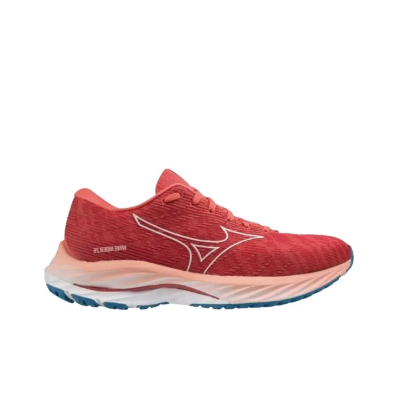 Mizuno Wave Rider 26 Anti-Slip Wear-Resistant Low-Top Running Shoes Women's Red-1