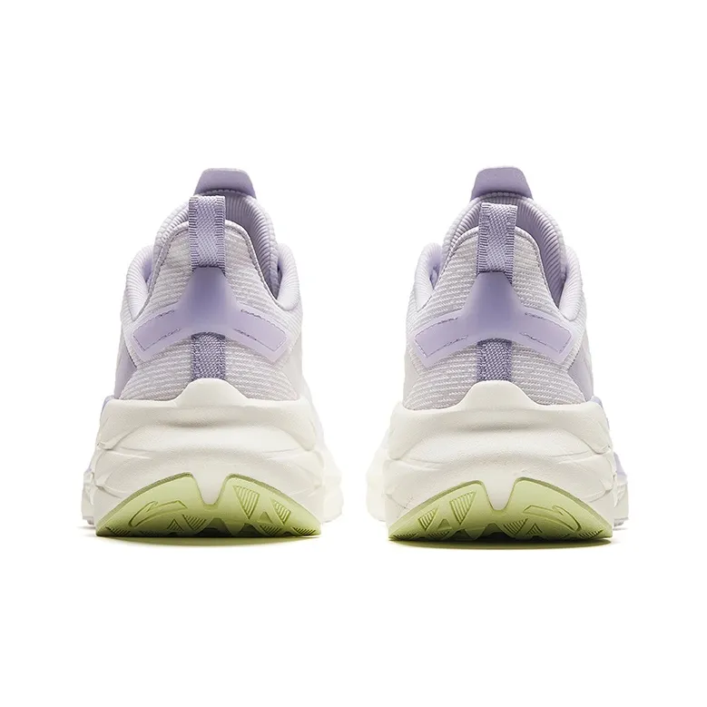 Anta Cushioned Anti Slip And Wear Resistant Lightweight Low Top Casual Running Shoes Women's White Purple-3