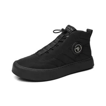 OCEANIA ROO Cushioned Wear-Resistant Slip-Resistant High-Top Skateboard Shoes Men's Black