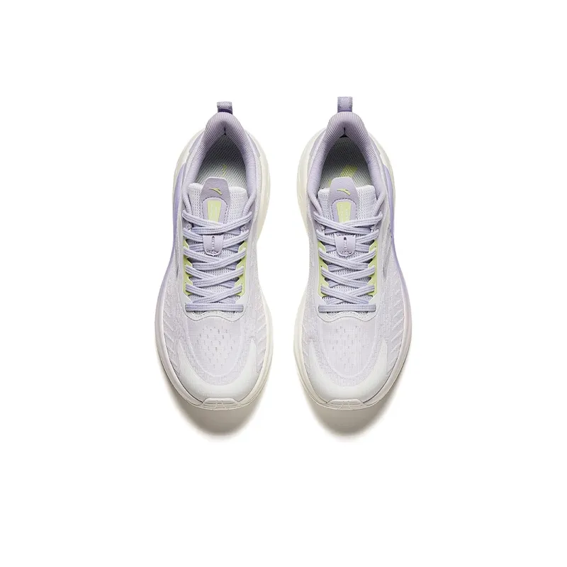 Anta Cushioned Anti Slip And Wear Resistant Lightweight Low Top Casual Running Shoes Women's White Purple-2