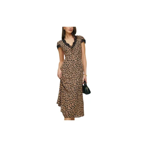 Reformation Short-Sleeved Dresses Women's Leopard Print