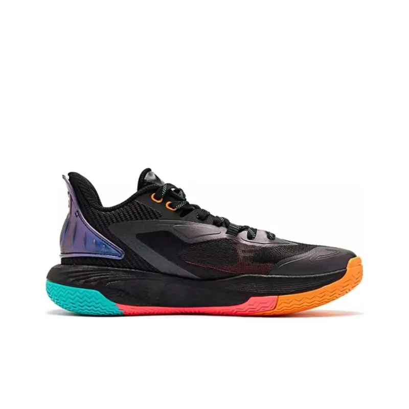 QIAODAN Sharp Edge 7.0 Cushioning Wear Resistant Low Top Basketball Shoes Men's Black Green-1