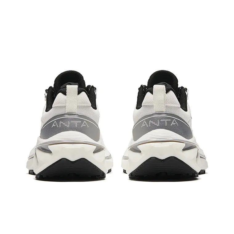 Anta Wild PRO Cushioning Anti Slip Wear Resistant Breathability Low Top Running Shoes Women's White Black-3