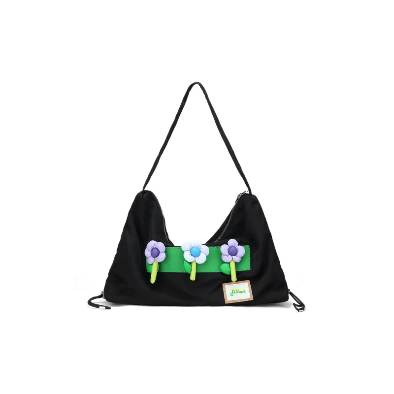 Fillove Fabric Crossbody Bags Shoulder Bags Regular Women's Black/Beige-0