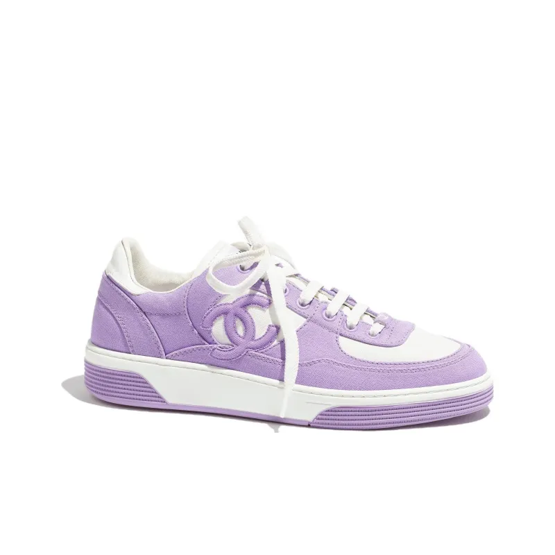 CHANEL Low Top Skateboard Shoes Women's Light Purple-2