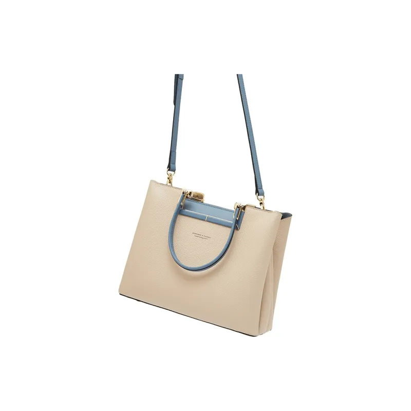 Geshiman Genuine Leather Top Grain Cow Leather Crossbody Handbags Regular Women's Beige Apricot/Burgundy/Dark Blue-2