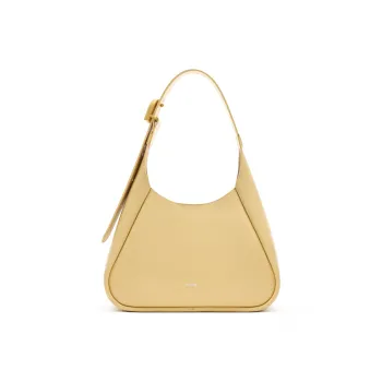 MUVA Cow Leather Shoulder Small Bag With Magnetic Closure Women's Cream Yellow/Milkshake White/Twilight Black
