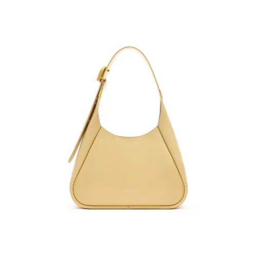 MUVA Cow Leather Shoulder Small Bag With Magnetic Closure Women's Cream Yellow/Milkshake White/Twilight Black