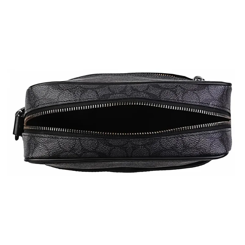COACH Metropolitan Coated Canvas Messenger Bag Shoulder Bag Crossbody Bag Large Size Unisex Black-3