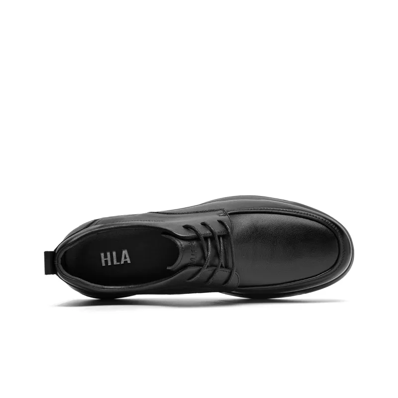 HLA Dress Shoes Men Low Top Black-2