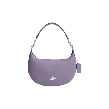COACH Payton Leather Handbag Shoulder Bag Large Size Women's Silver & Light Purple