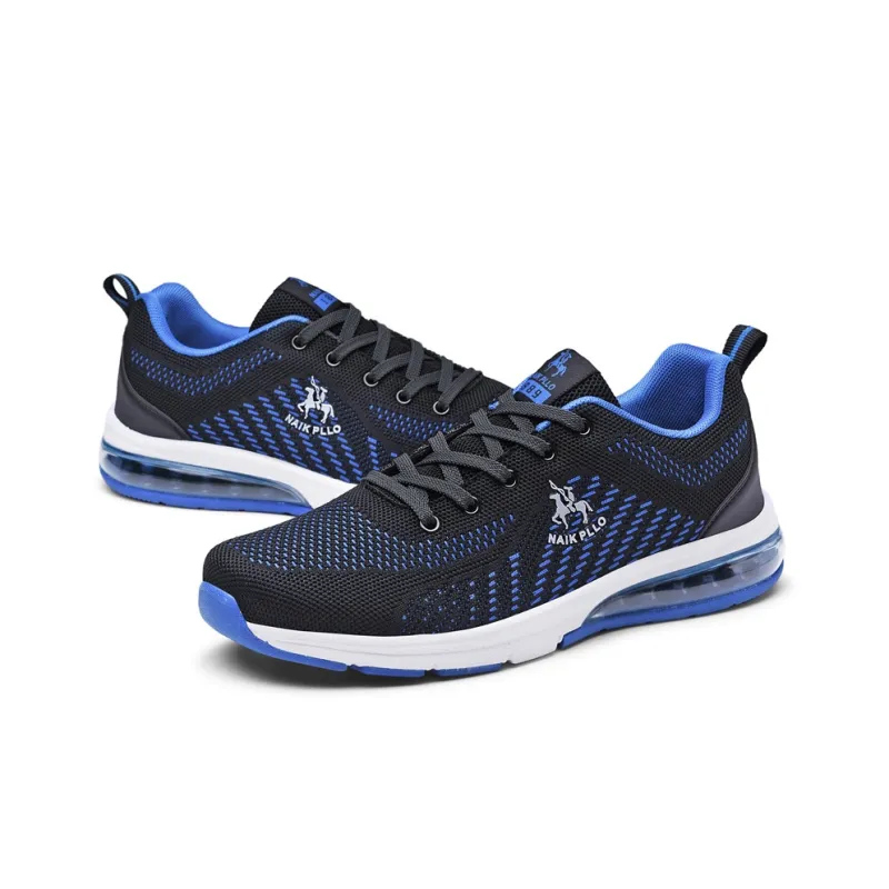 NAIKPLLO Running Shoes Men Low Top Black/Blue-9