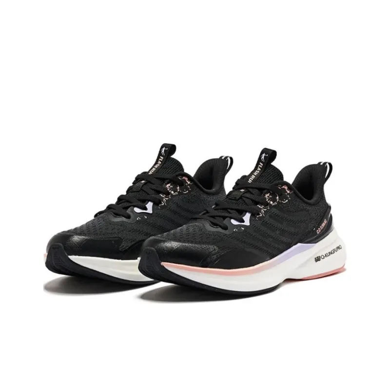 QIAODAN Popularity 12 Anti Slip Wear Resistant Low Top Running Shoes Women's Black Pink-2
