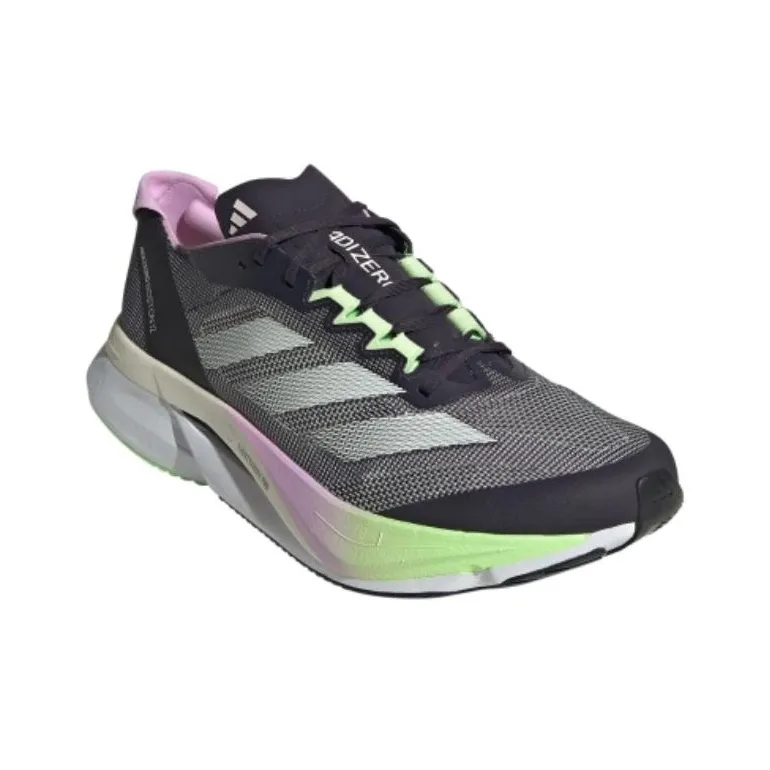Adidas Adizero Boston 12 Aurora Black Zero Metalic Green Spark-2