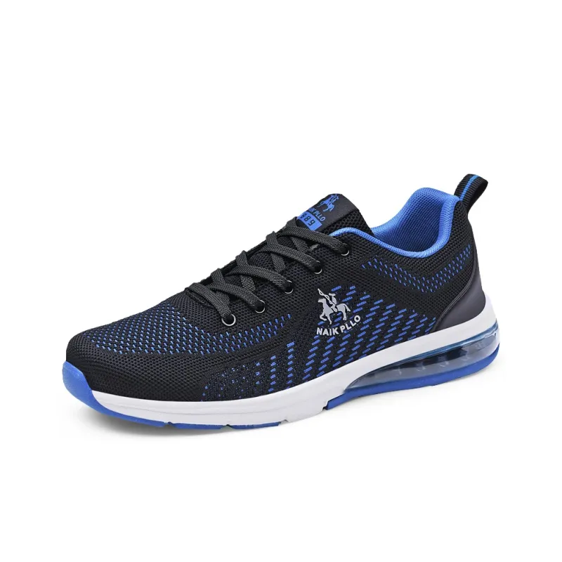 NAIKPLLO Running Shoes Men Low Top Black/Blue-8
