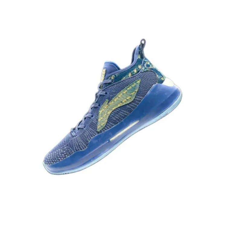 LiNing YuShuai 13 Boom Cushioning Anti Slip And Wear Resistant Coverage Support Mid Top Basketball Shoes Men's Blue-2