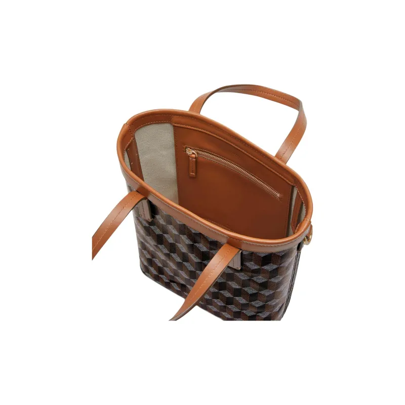 AU DEPART Cotton Coated Canvas Tote Bag Shopping Bag Handbag Women's Multicolor-3