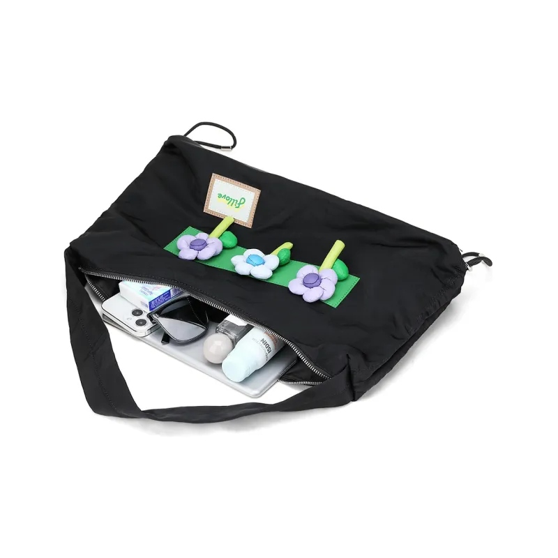 Fillove Fabric Crossbody Bags Shoulder Bags Regular Women's Black/Beige-5