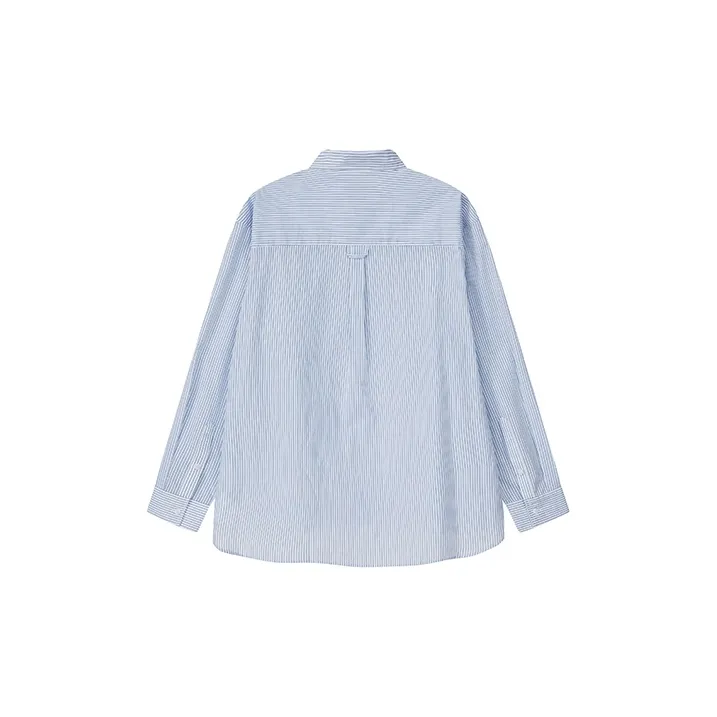 YOSHIYOYI Shirt Unisex Blue White Stripes-1