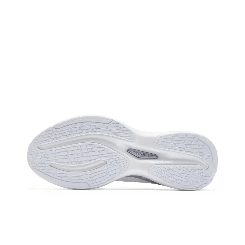 QIAODAN Flying Shadow Team1.0 Cushioning Slip Resistant Low Top Long Distance Running Shoes Men's White Silver-4