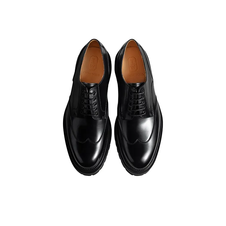 THOM WILLS Business Commute Calfskin Derby Shoes Casual Shoes Men's Black-2