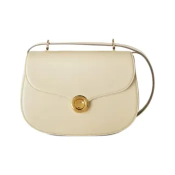 Loro Piana Ghiera Calfskin Handbag, Shoulder Bag, Crossbody Bag Medium Size Women's White