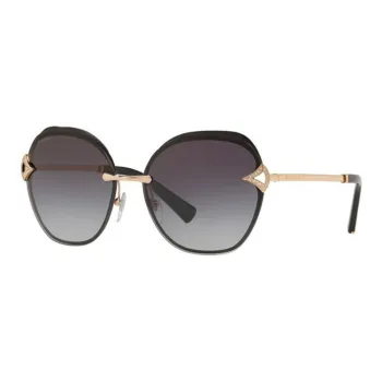 BVLGARI Irregular Shape Sunglasses Unisex Black