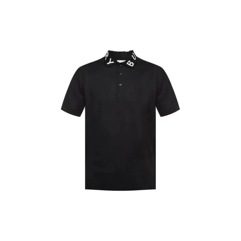 Burberry Men Ryland Collar Logo Polo Black-0