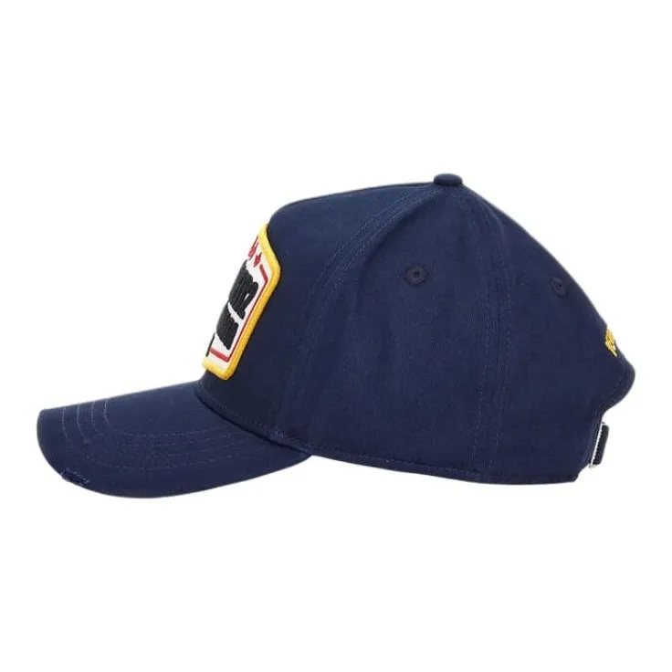 DSQUARED 2 Maxi Logo Patch Distressed Baseball Cap-3