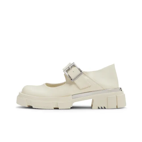 CHARLES&KEITH Small CK Gothic Lolita Style Women's Casual Shoes 4.6cm Women's Black/Chalk White
