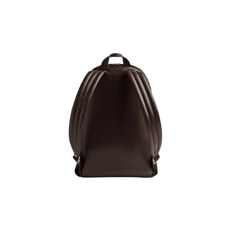 Bottega Veneta Cow Leather Backpack Medium Size Men's Chocolate Brown-2