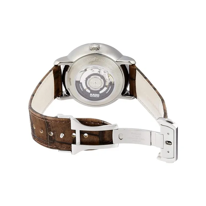 RADO DiaMaster Collection Automatic Mechanical Movement Men's Watches Watch 43mm Black Dial Leather Strap-1