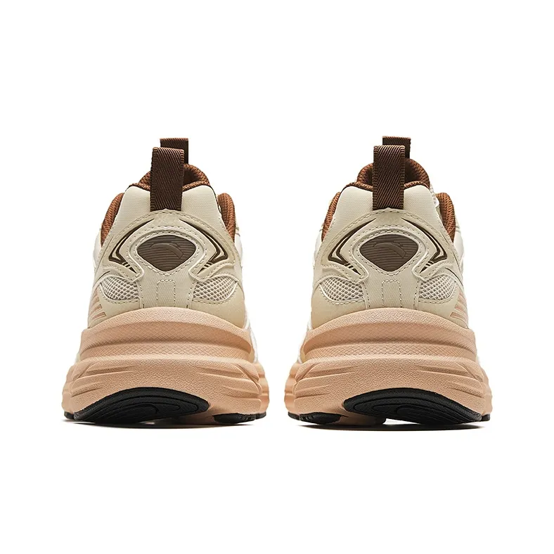 Anta Cushioning Slip Resistant And Abrasion Resistant Low Top Casual Running Shoes Men's Beige Yellow-2