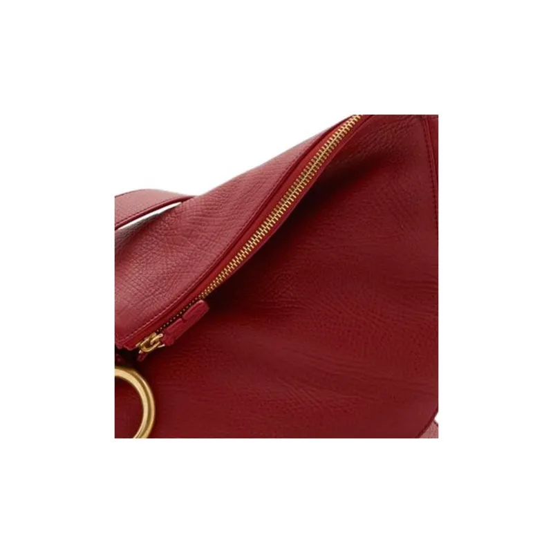 Burberry Knight Grain Calfskin Crossbody Bag, Shoulder Bag Women's Ruby Color-5
