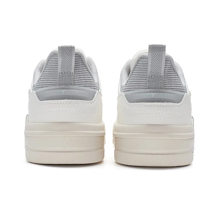 XTEP Slip-Resistant Cushioning Wear-Resistant Low-Top Skateboard Shoes Women's Gray White-3