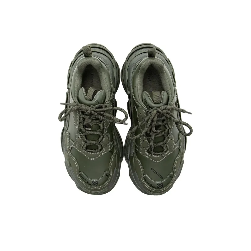 Balenciaga Triple S All Over Olive Women's-4