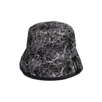 Adidas Recycled Polyester Check Fabric Bucket Hats Unisex Gray Black