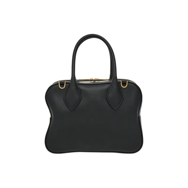 FERRAGAMO Calfskin Shoulder Bag Crossbody Bag Handbag Small Size Women's Black-2
