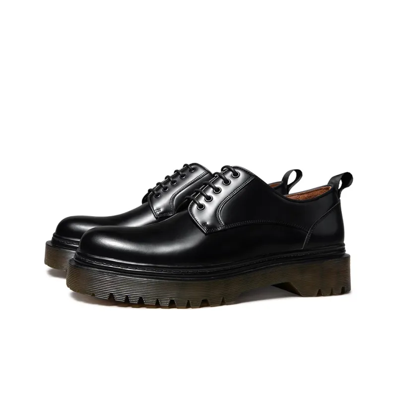 Zuti Cleanfit Shiny Big Head Derby Shoes Casual Shoes Men's Black-1