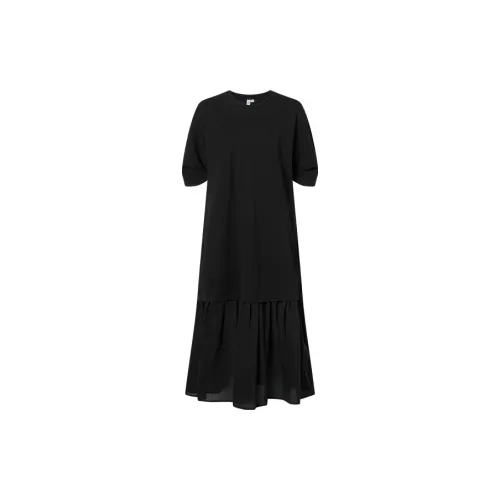 DIALOGUE Short-Sleeved Dresses Women's Tranquil Black