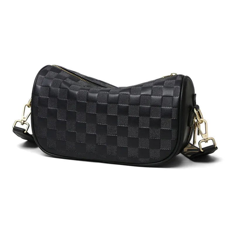 COMELY Synthetic Leather Pillow Bag Crossbody Bag Shoulder Bag Regular Women's Black/White-1
