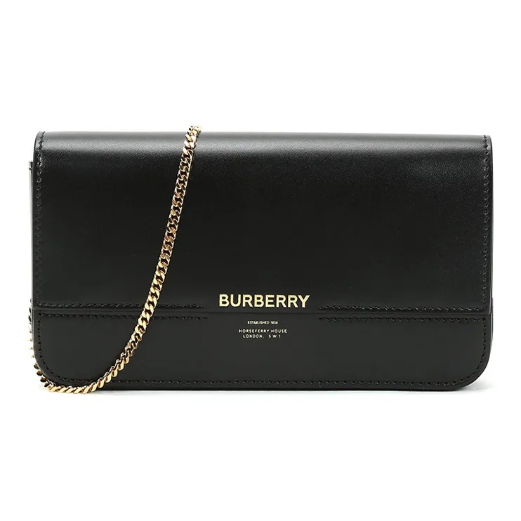 Burberry Cow Leather Clutch, Crossbody Bag, Shoulder Bag Women's Black-0