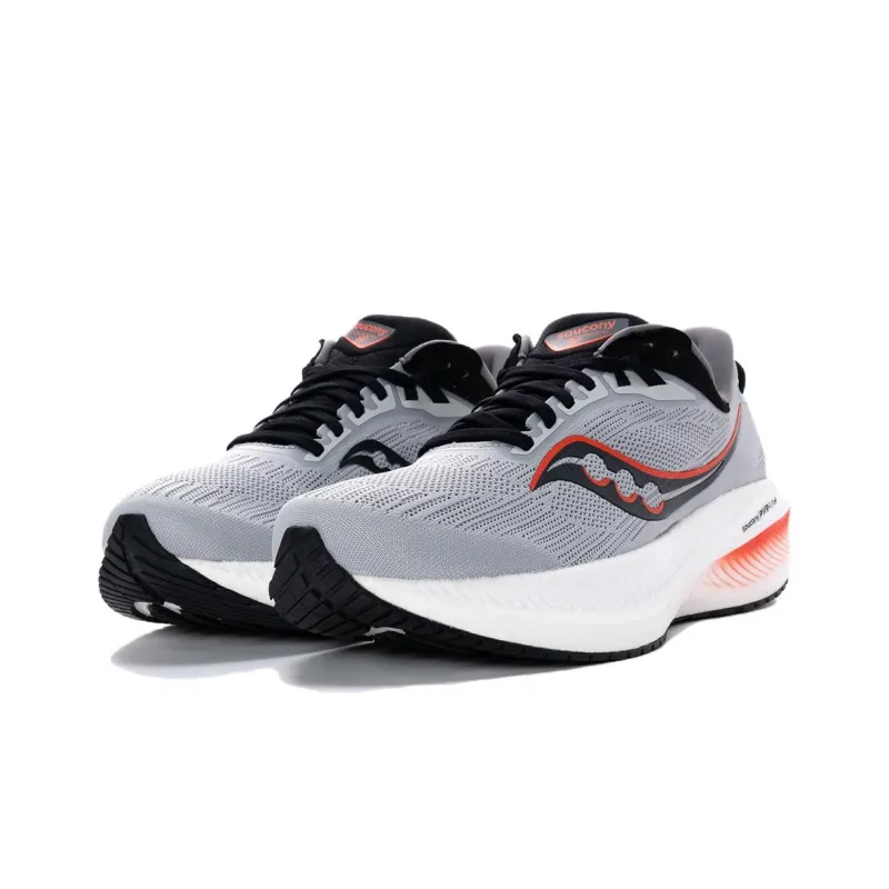 Saucony Triumph 21 Cushioning Wear Resistant Low Top Training Running Shoes Men's Gray-1
