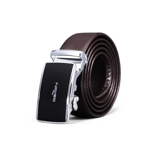 SEVEN Business Genuine Leather Automatic Buckle Pure Cow Leather Vintage Leather Belts Men's